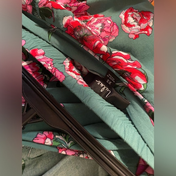 Lulus green pink floral off shoulder crop top skirt two 2 maxi set two piece - Picture 10 of 11